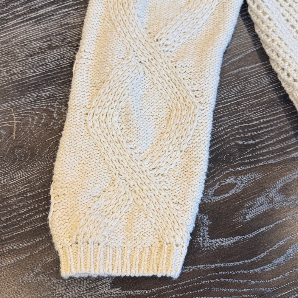 Anthropologie Women’s Cardigan Size XS Braided Pattern Cream - Picture 9 of 11